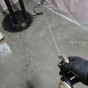 Applying antimicrobial treatment to structural surfaces during Category 3 sewage remediation in Farmington
